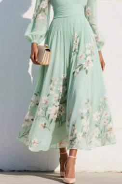 Lucy | Elegante vestido midi con vuelo